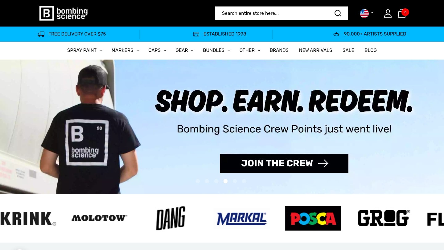 Bombing Science β Street Art & Graffiti Supplies